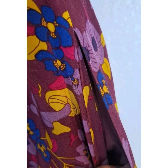 Modcloth Dress Sz M Empire Waist The Sweetest Occasion Purple Floral Midi Plum - Picture 6 of 12